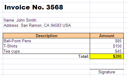 invoice example